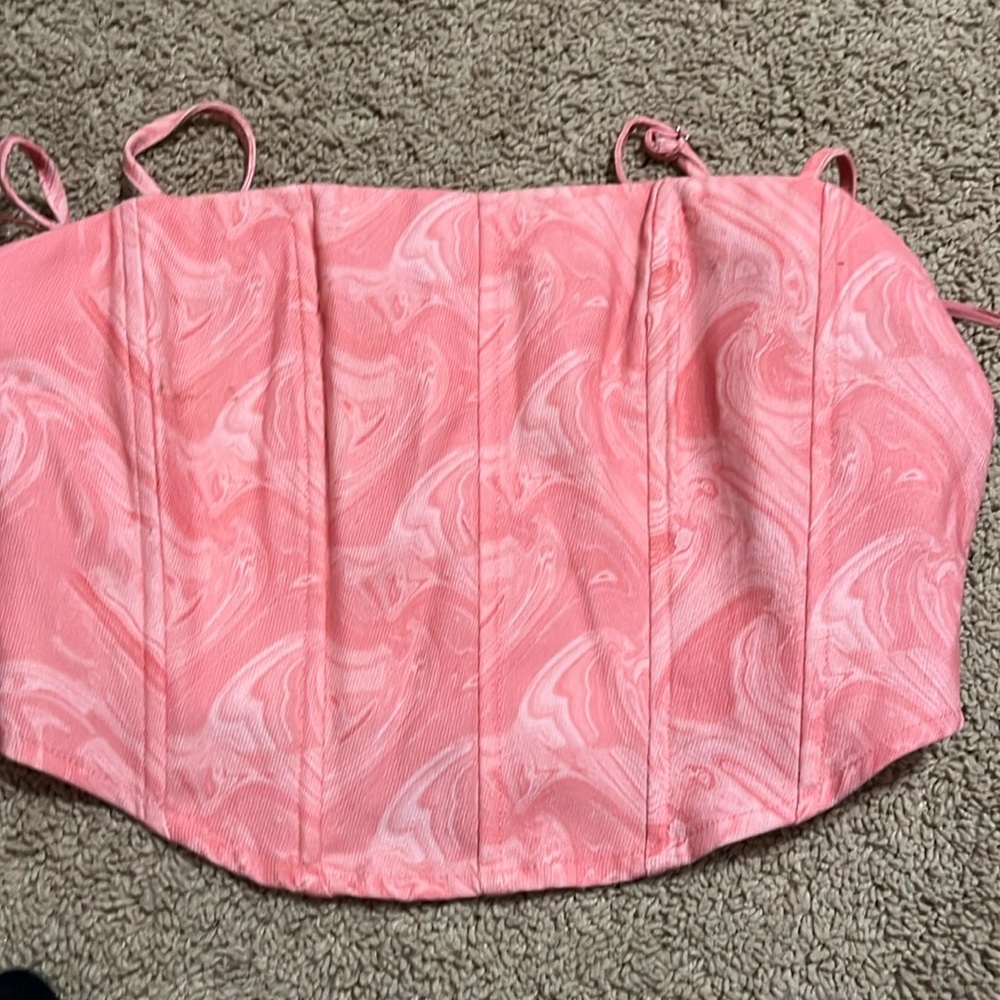 Pink marbel corset top